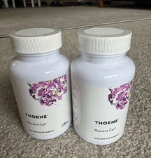 Thorne ResveraCel Supplement 60 Caps – 2 Bottles, New & Fresh - Exp 7/2026