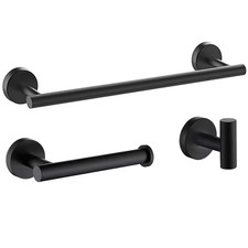 Porter 3-Piece Bath Hardware Set with Towel Hook and Toilet Paper Holder and 12