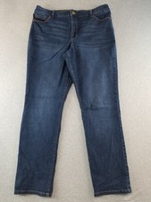Bandolino Jeans Women's Sz 14 Dark Blue Wash Stretch Comfort Straight Normcore
