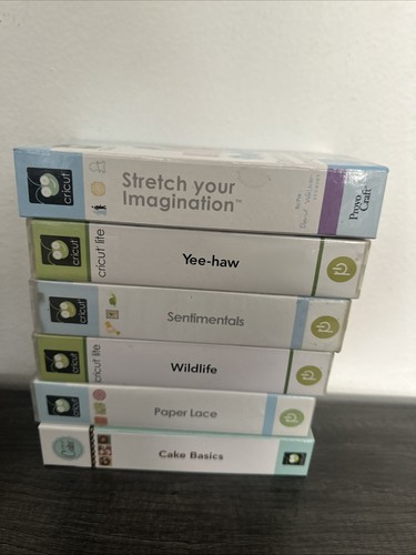 Lot Of 6 Cricut Cartridges Yee-haw Sentimentals Wild Life Etc