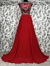 Prom Evening Gown Beaded Bodice Chiffon Mother Of The Bride Wedding Size S NWT D