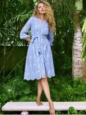 Lilly Pulitzer NWT Eira Midi Shirtdress Jacaranda Blue Eyelet Size 10