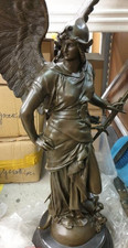 Statua scultura bronzo donna arcangelo nemesi marmo angelo spada ali decorazione