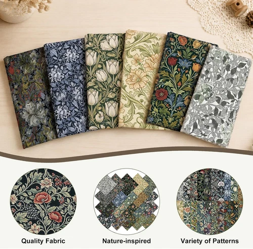 20 Pcs 10"X10" William Morris Flower Floral Cotton Quilting Fabric Squares image 4