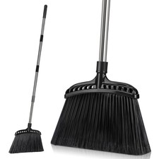 Heavy Duty Angled Broom,Sectional Stainless Steel Handle