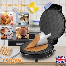1200W Electric Ice Cream Cone Maker Nonstick Waffle Cone & Bowl Maker Stainless
