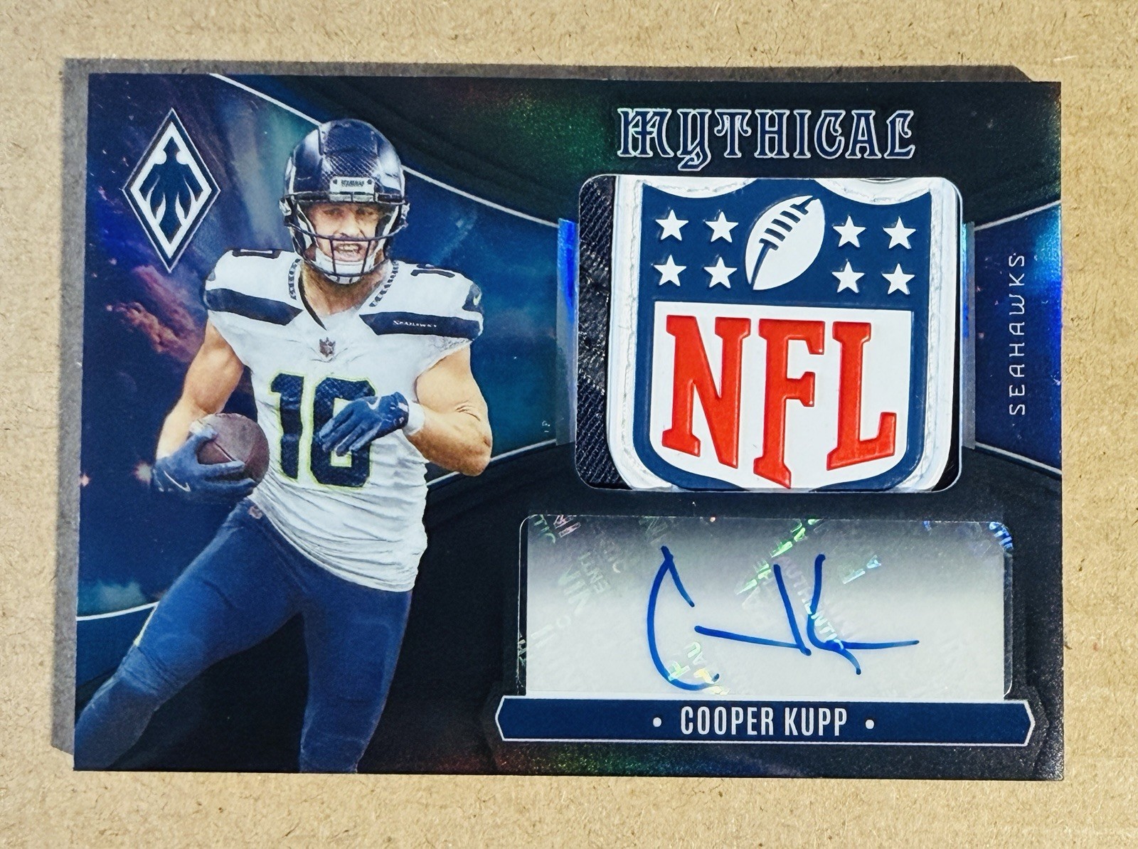 Cooper Kupp 2025 Panini Phoenix Mythical Black Prizm NFL Logo Shield Auto 1/1