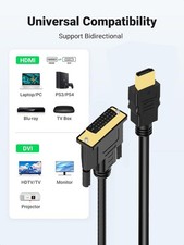 New HDMI to DVI-D 24 1 Pin Monitor Display Adapter Cable Male/Male HD HDTV 6 FT