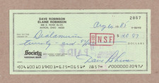 Dave Robinson - Autograph Signed Check -Football Hall of Fame- Green Bay Packers