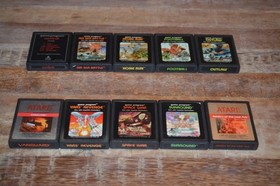 Atari 2600 4 Switch system console w/ 10 games joysticks works 100%!