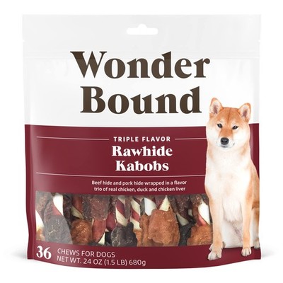 Amazon Brand - Wonder Bound Triple Flavor Rawhide 1.5 Pound (Pack of 1) 