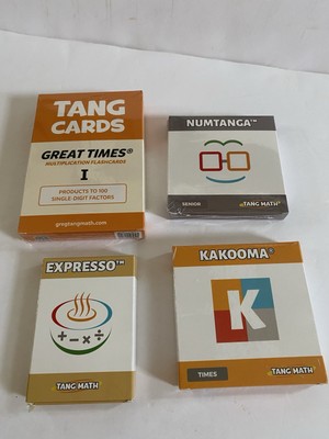 Tang Cards Greg Tang 4 Decks Multiplication, Numtanga, Kakooma And Expresso NEW