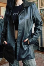 Vintage Leather Jacket Lady Hathaway Size Medium Car Coat Fall Winter Capsule