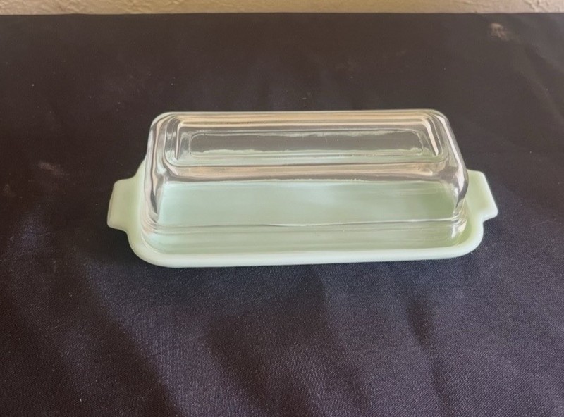Fire King Jadeite Glass Butter Dish 