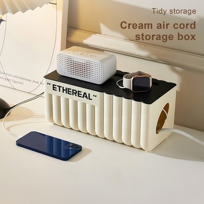 Multiuse Outlet Power Strips Storage Box for Efficient Cords Organization Home