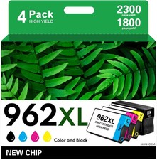962XL Ink Cartridges 4-Pack Compatible with HP OfficeJet Pro 9010 9015 9018 9020