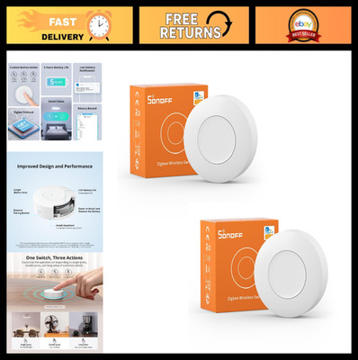 Zigbee Wireless Push Button Switch - Smart Scene Control, 2-Pack, eWelink Compat