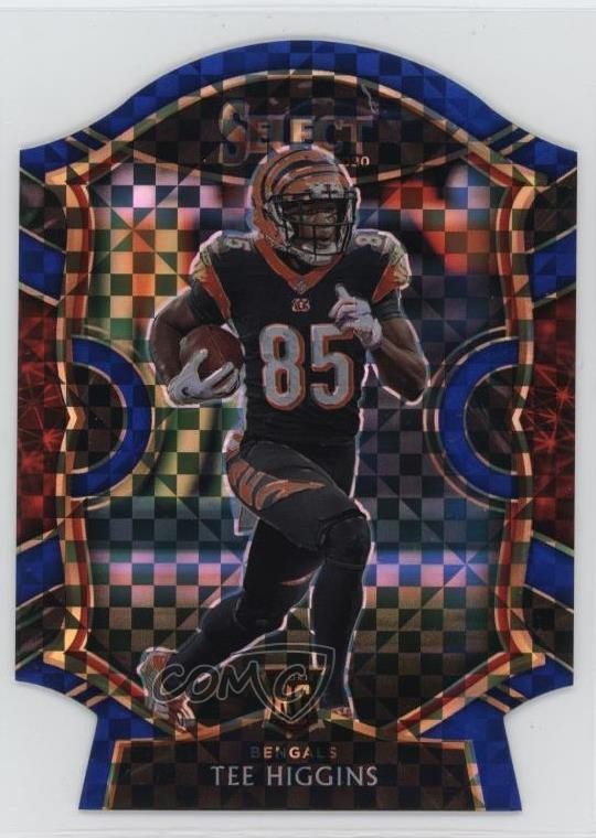 2020 Panini Select Concourse Blue Prizm Die-Cut Tee Higgins #60 1k9t