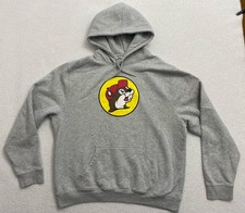 Buc-ee s Hoodie Mens XLarge Gray Graphic Pullover Beaver Logo Sweatshirt B24