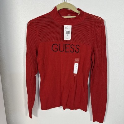 Guess Sweater Youth Girl Med Red Black Letters R1