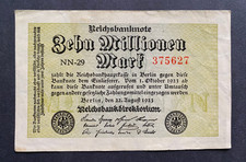 Germany 10 Million Mark 1923 Banknote –  Zehn Millionen Mark  | Historic Bill