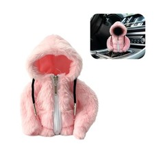 Car Gear Shift Hoodie Cover Funny Shifter Knob Hoodie Protector Pink Plush