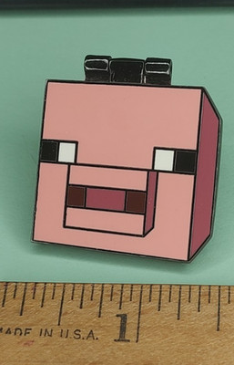Minecraft Pixel Pig 2D Flip Up Drop Enamels Pin Authentic Think Geek Pinback 201
