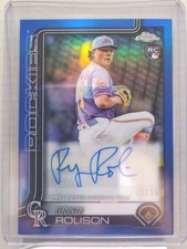 Ryan Rolison 2025 Topps Chrome Update SP RC Blue Autograph 019/150. Rockies.