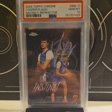 COOPER FLAGG - 2025-26 Topps Chrome Rookie Instinct REFRACTOR #INS-11 - PSA 10
