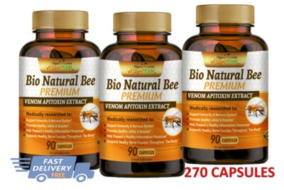 #ad 3 Bottles Natural Bee Anti Inflamatory Join support Bee Venom Extract 270 Caps $21.12
