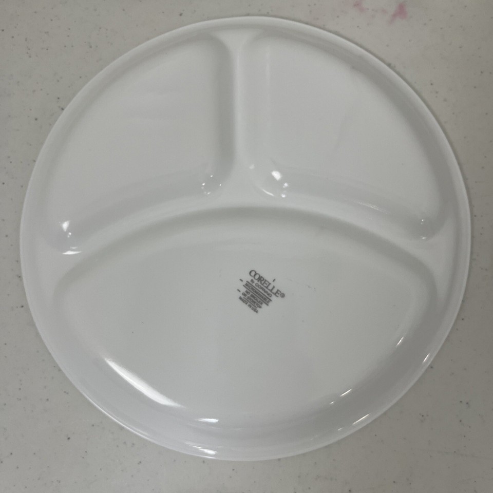Corelle Winter Frost White Divided 3 Compartment 10.25" Dinner Plates