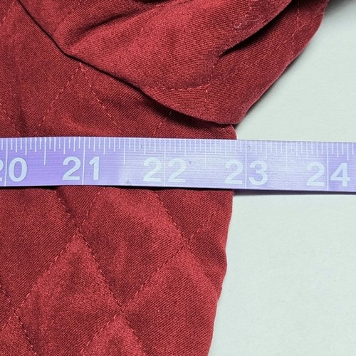 Orvis Deep Red Quilted & Corduroy Lined Adjustable Waist Snap Front Barn Coat - Picture 10 of 16