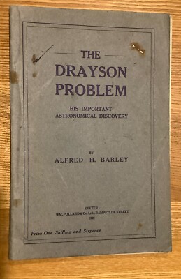 GERSTE, Alfred H. Drayson Problem. Seine bedeutende astronomische Entdeckung. 1922