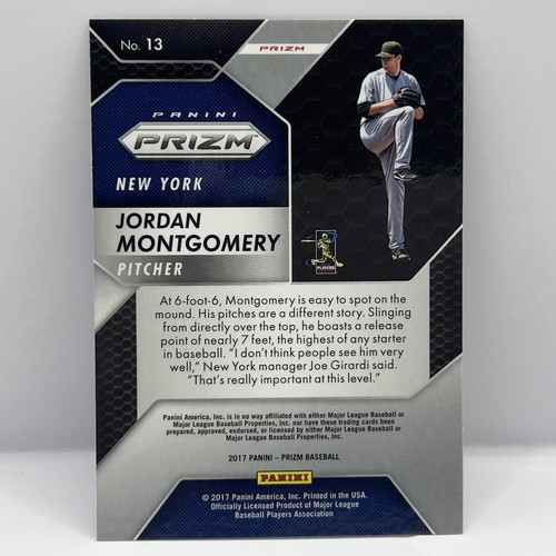 2017 Panini Chronicles Baseball Prizm Jordan Montgomery Base #13 Silver Prizm - Foto 2 di 2