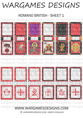 6 mm Dark Ages Romano British Banners - Sheet 1 FOG, DBA, Hail Caesar, Impetus 