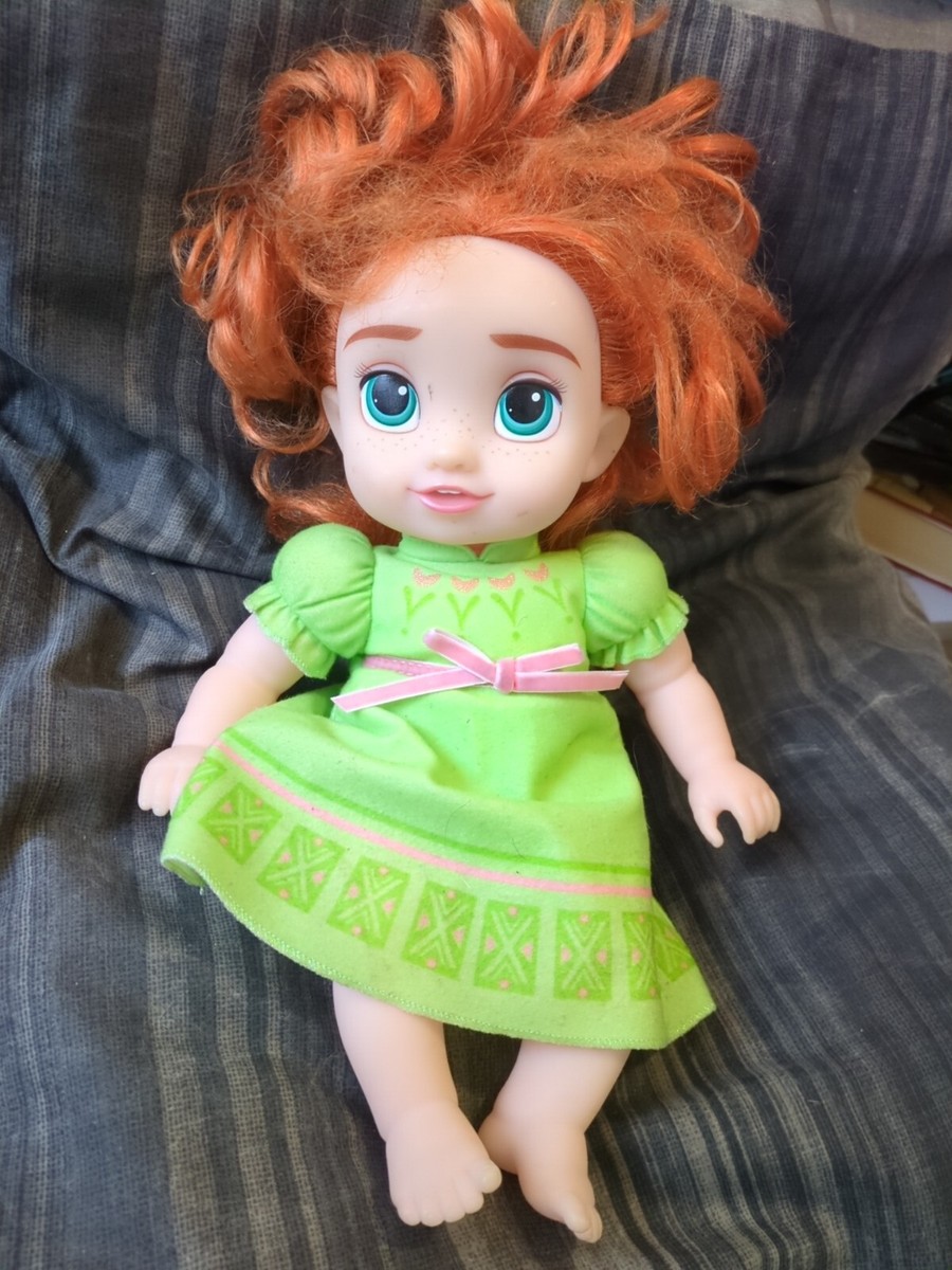 Disney Frozen Young Anna Doll Princess Baby Doll Plush Vinyl Jakks A37