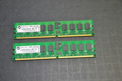 2pcs Wintec WD2RE01GX818-800I-PE DDR2-800 1gb 240 pin DIMM   2gb total