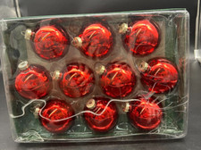 Holiday Time 10 Red Glass Ball Ornaments