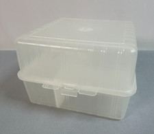 VTG Anchor Hocking Clear Plastic Sheer Lunch Box Model #5803 Made in the USA EUC