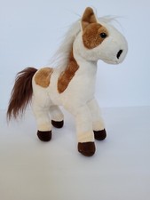 Toys R Us Animal Alley Pinto Pony Tan  White Horse Plush Stuffed Animal 16x12