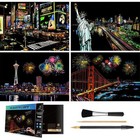 Rainbow Scratch Art Painting Paper (A4) for Kids & Adults Diy Night View Scr
