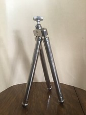 VINTAGE BILORA BILORET 705 PHOTOGRAPHY CAMERA TRIPOD CHROME W/BRASS LEGS GERMANY