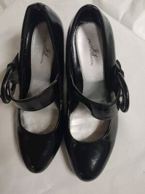 Jaclyn Smith Womens Size 5W Black Mary Jane Block Heels | eBay