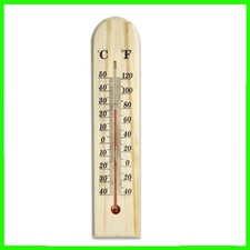 TERMOMETRO DA MURO IN LEGNO PER INTERNO ESTERNO MISURA TEMPERATURA C° F° PARETE