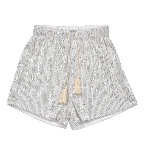 New Women Summer Sequin Shorts High Waist Casual Loose A Line Hot Pants Sparkly - Picture 16 of 20
