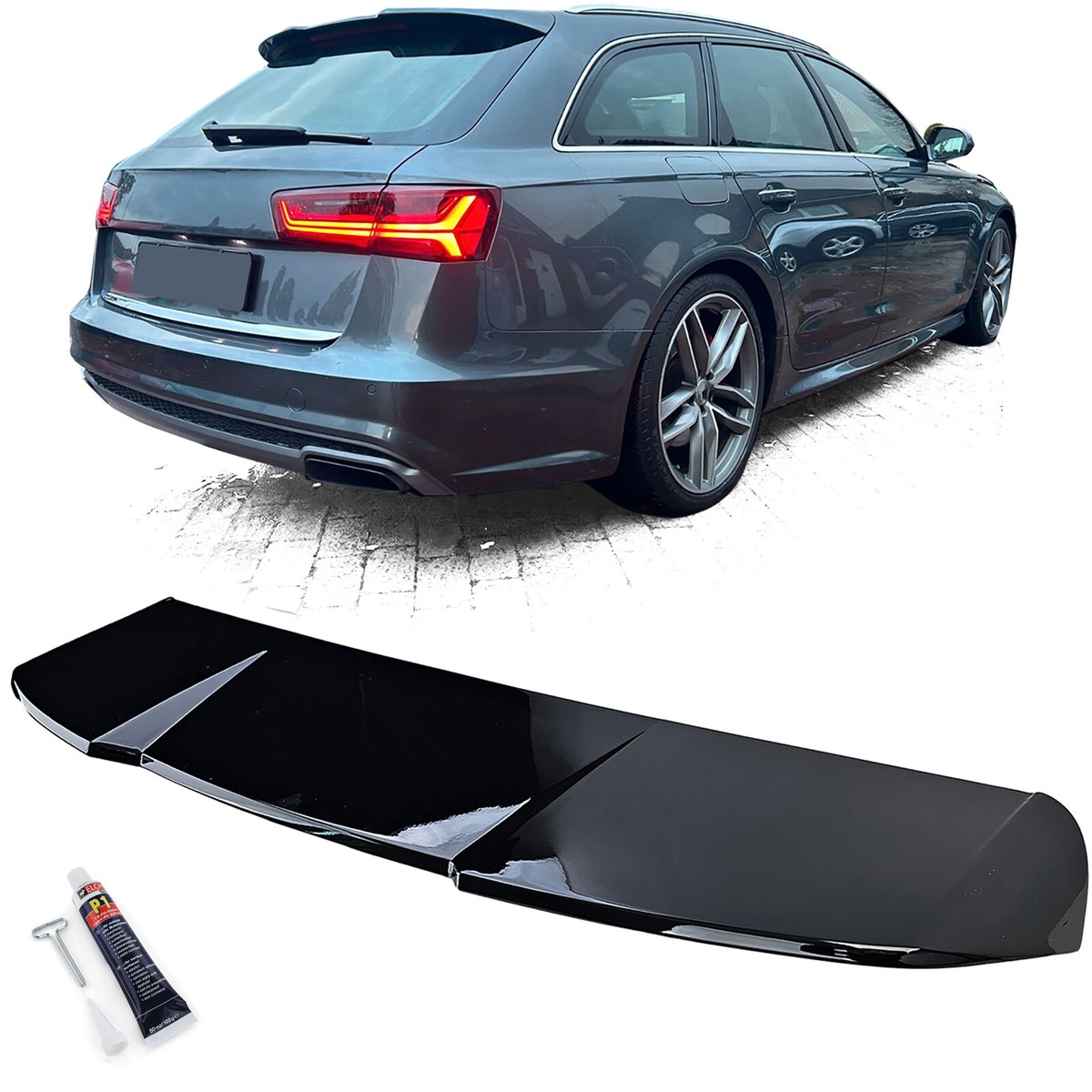 Produktbild von LXWUVIDD Spoiler Für Audi A6 Avant 4G C7 2011 2012 2013 2014 2015 2016 2017 2018, Auto Heckspoiler Spoiler Robust Langlebig Verformt Sich Nicht Leicht