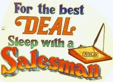 Original Vintage Sleep With A Salesman Iron On Transfer Glitter