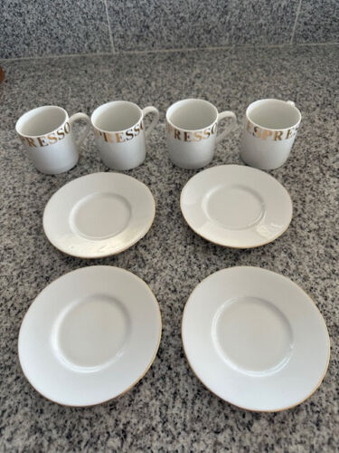 Espresso Cup & Saucer Set of 4. Used But in Mint Condition. 3oz Cups. - Picture 3 of 6