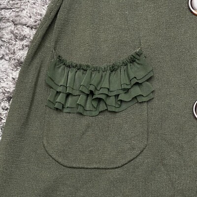Knitted Dove Sweater Dress Womens Small Olive Green Long Sleeve Button  Front | eBay