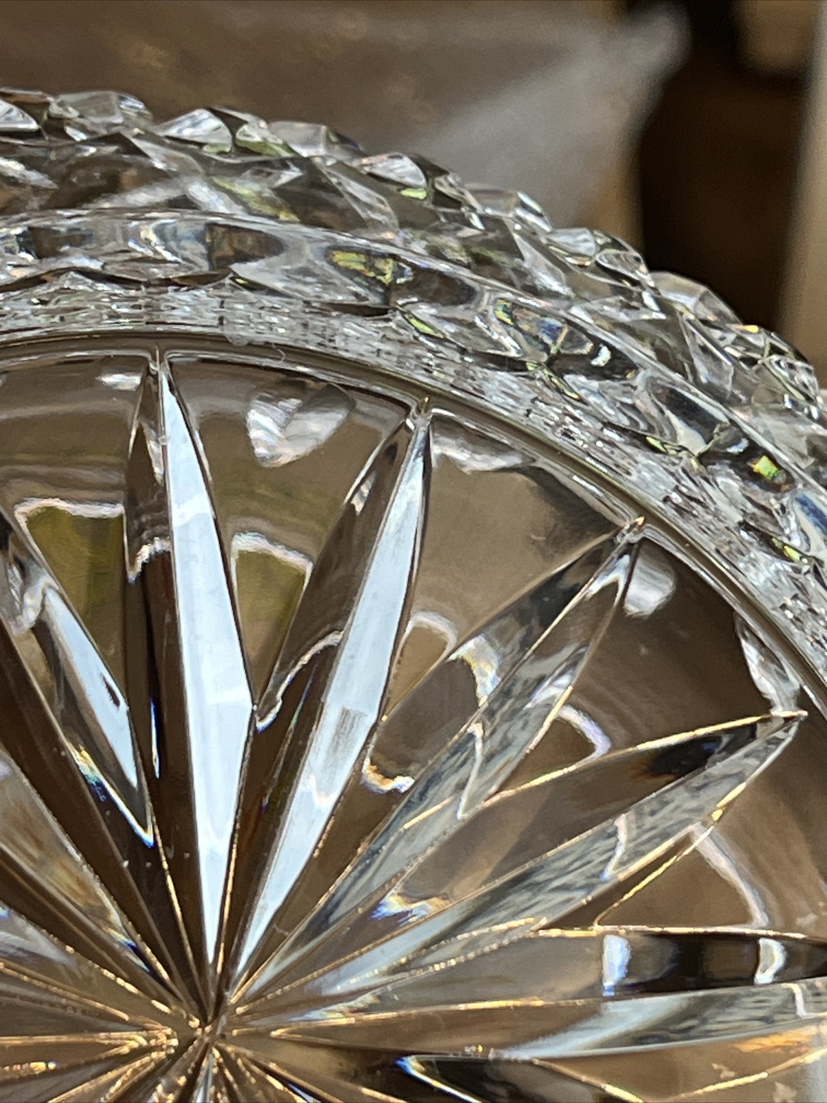 Waterford Cut Crystal LISMORE 8" Bowl Footed Straight Sides 5" Tall No